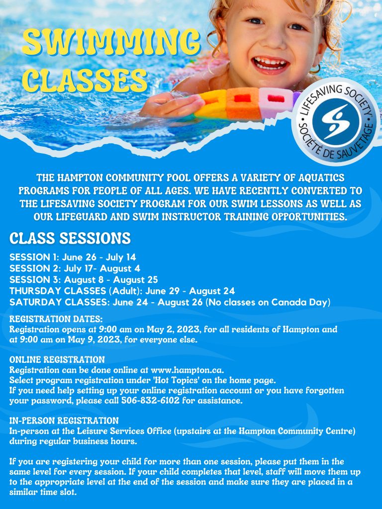 Page 18 swimming class sessions
